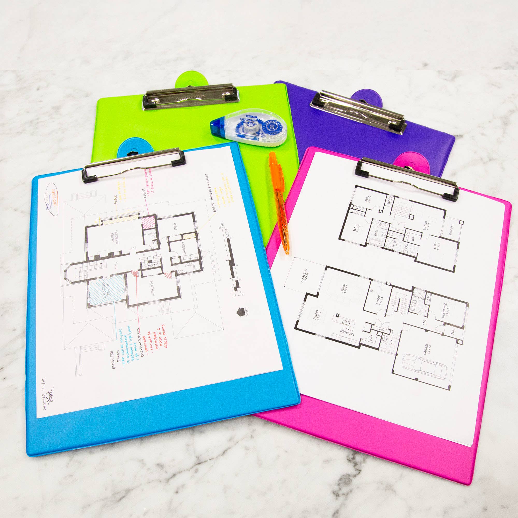 Bright PVC Standard Clipboard, Low-Profile Clip