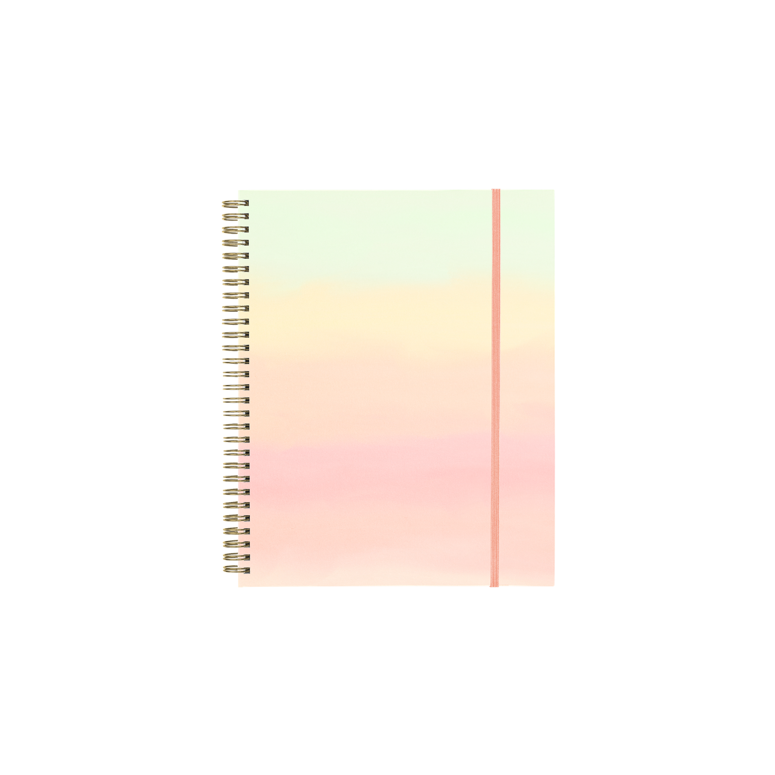 Notebook with a pastel gradient cover on a white background