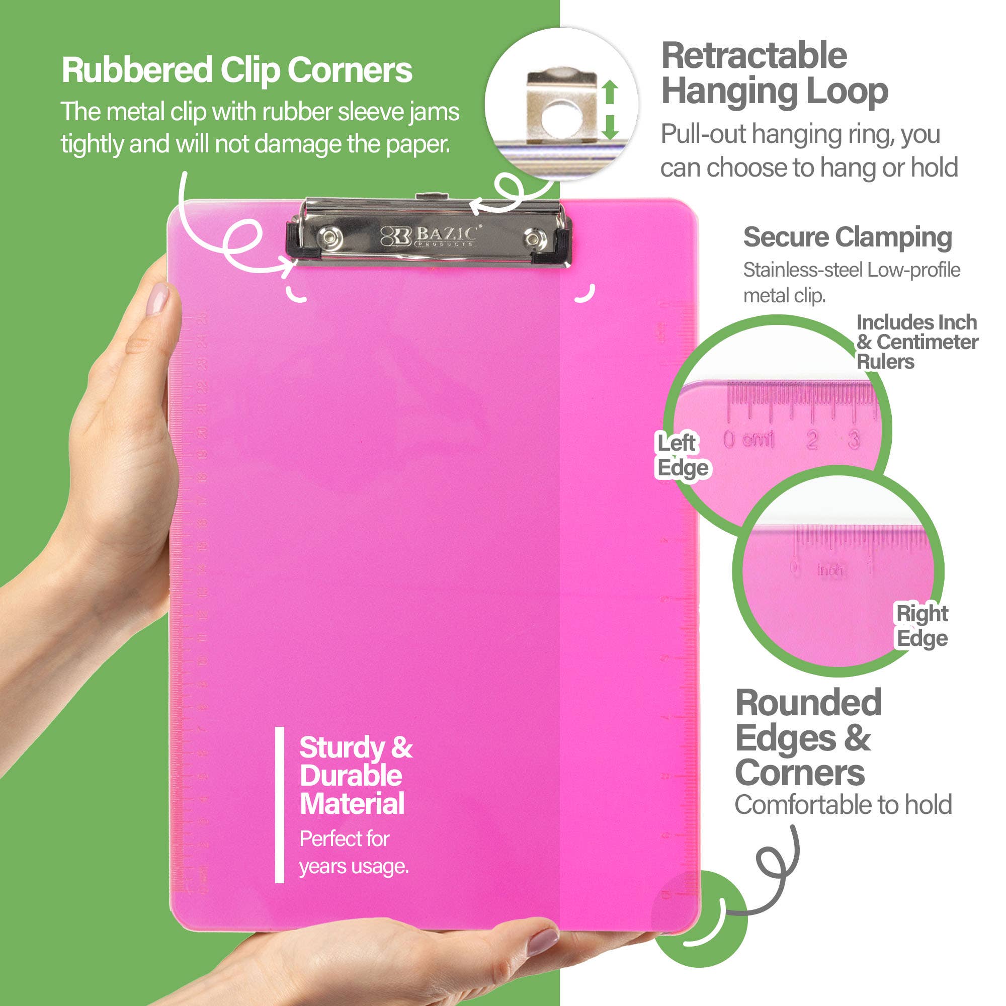 Standard Size Plastic Clipboard with Low-Profile Clip