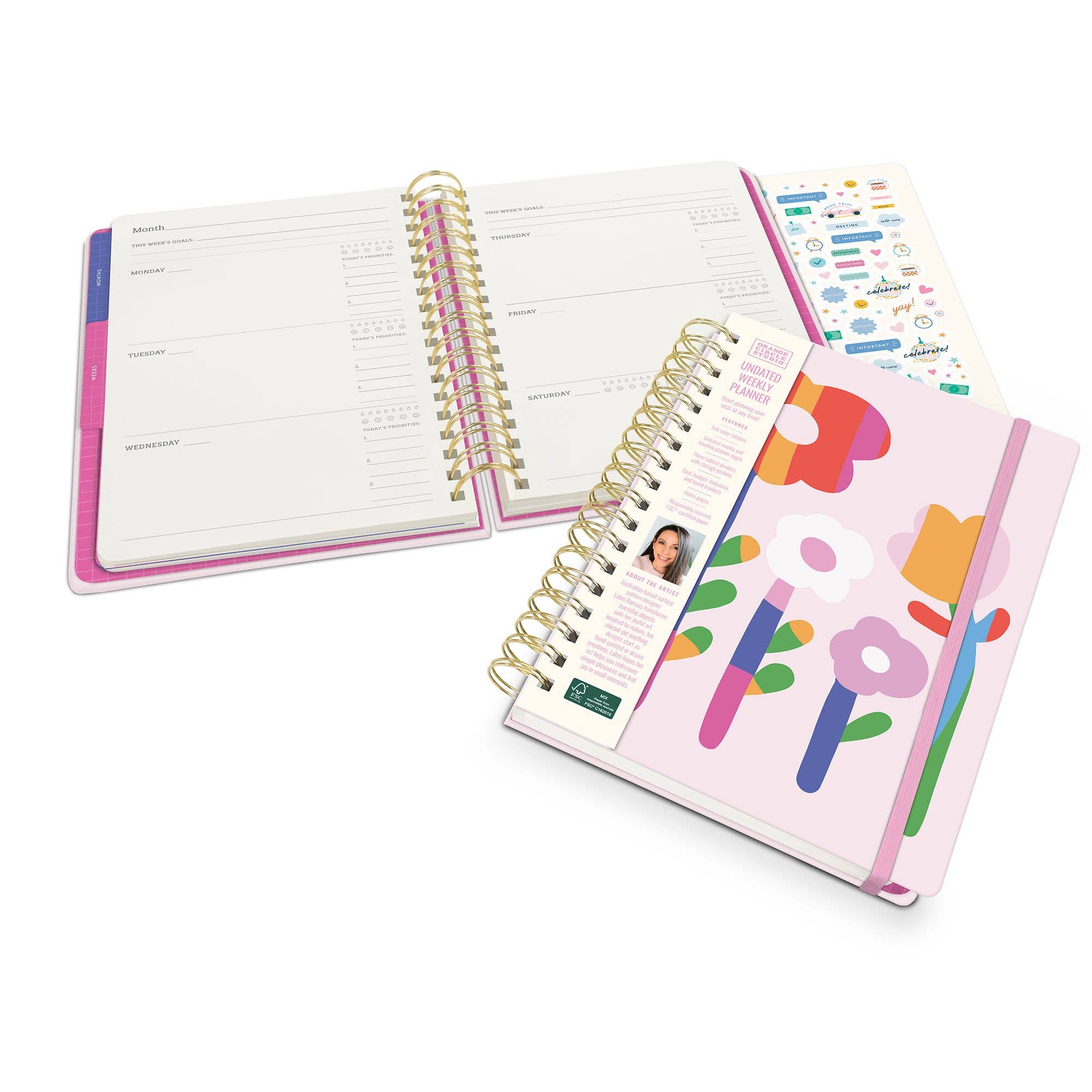 Faire Flowers Undated Tri-Tab Planner