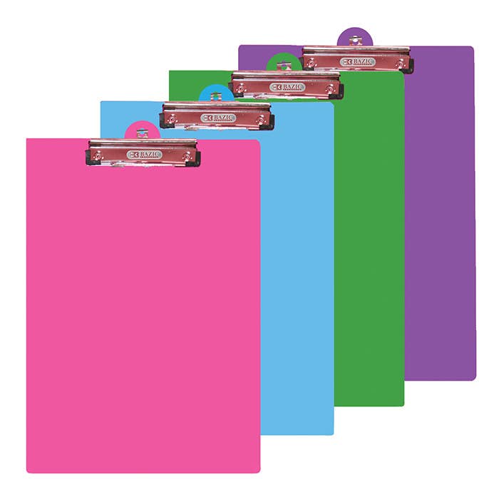 Bright PVC Standard Clipboard, Low-Profile Clip