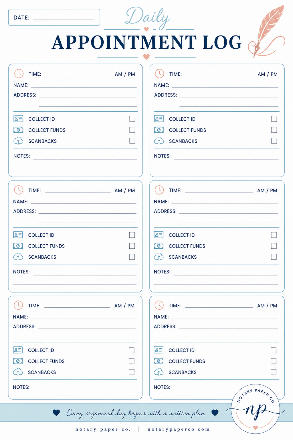 Daily Appointment Log