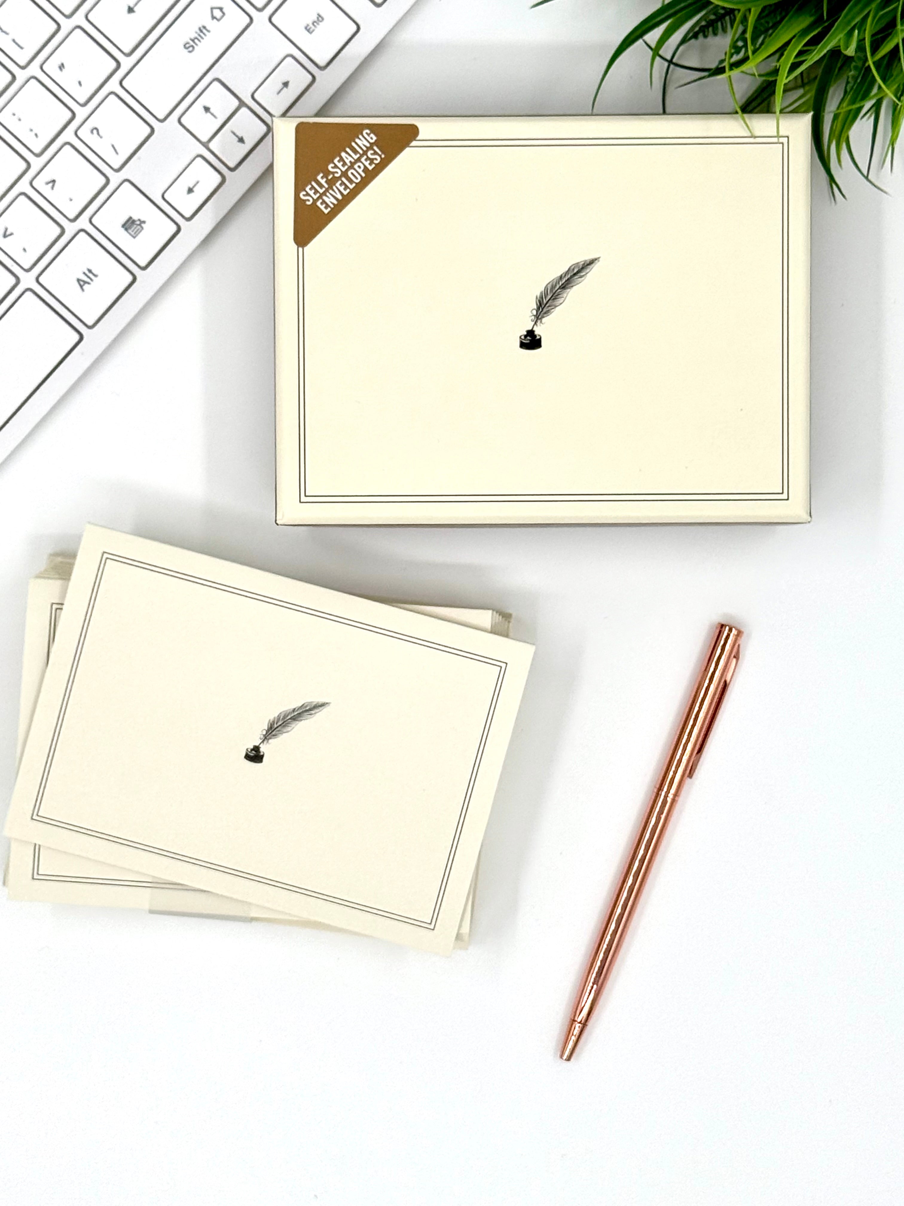 Quill Pen and Ink Note Cards