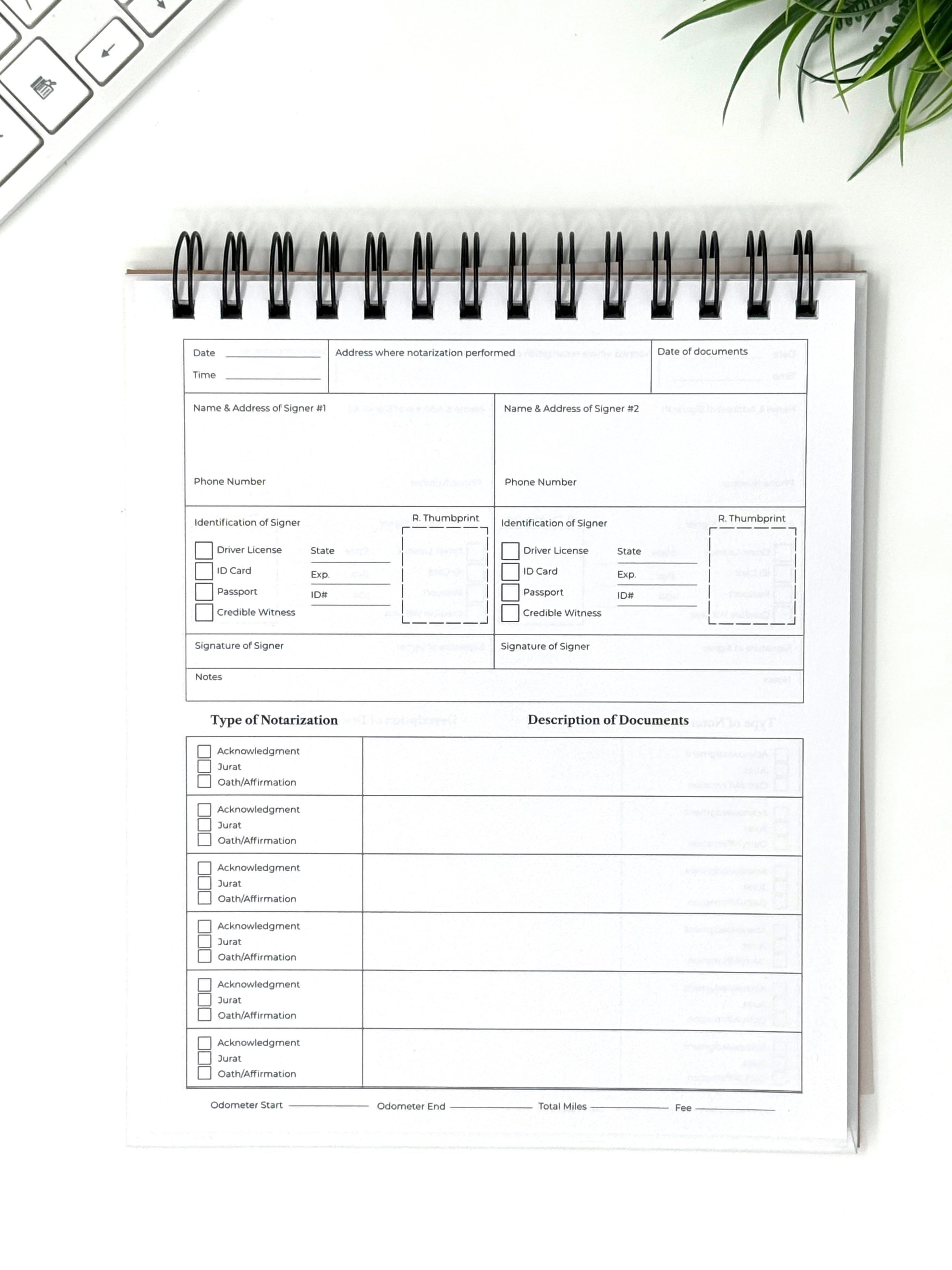 Notary Record Journal – Navy