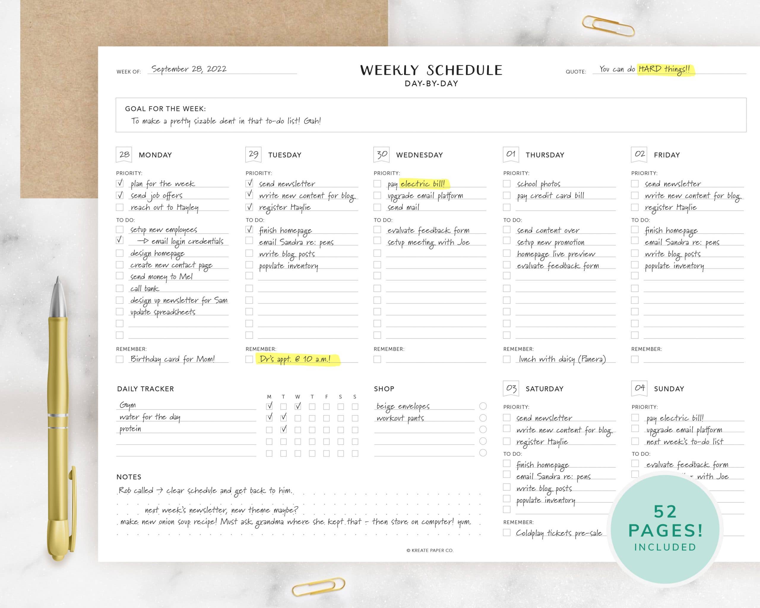 Weekly Planner Notepad, Weekly Planners, Best Selling