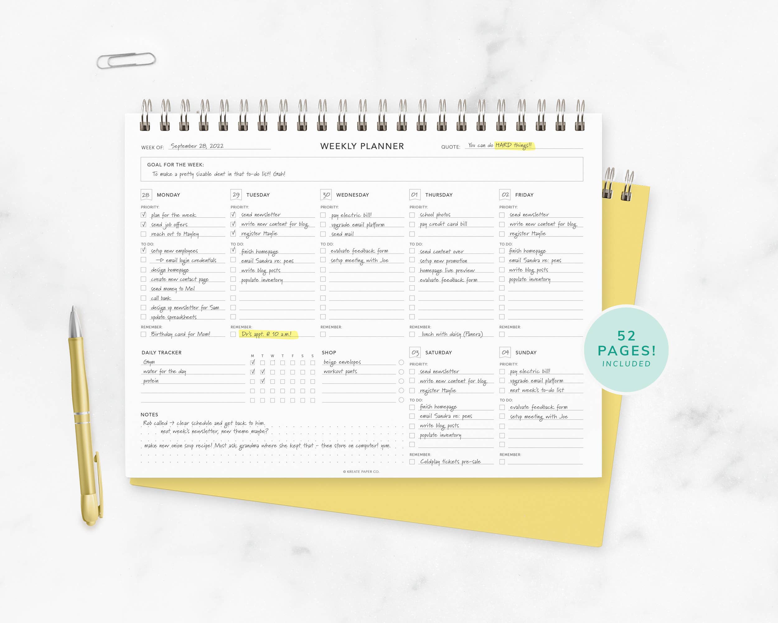 Weekly Planner Notebook, Weekly Planners, Best Selling